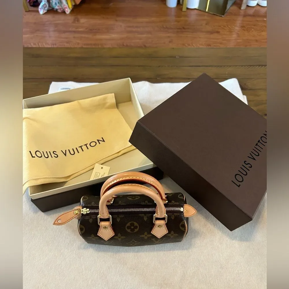 EUC Louis Vuitton LV Mini Nano Speedy HL Top Handle with Crossbody Strap + Lock - Picture 3 of 15